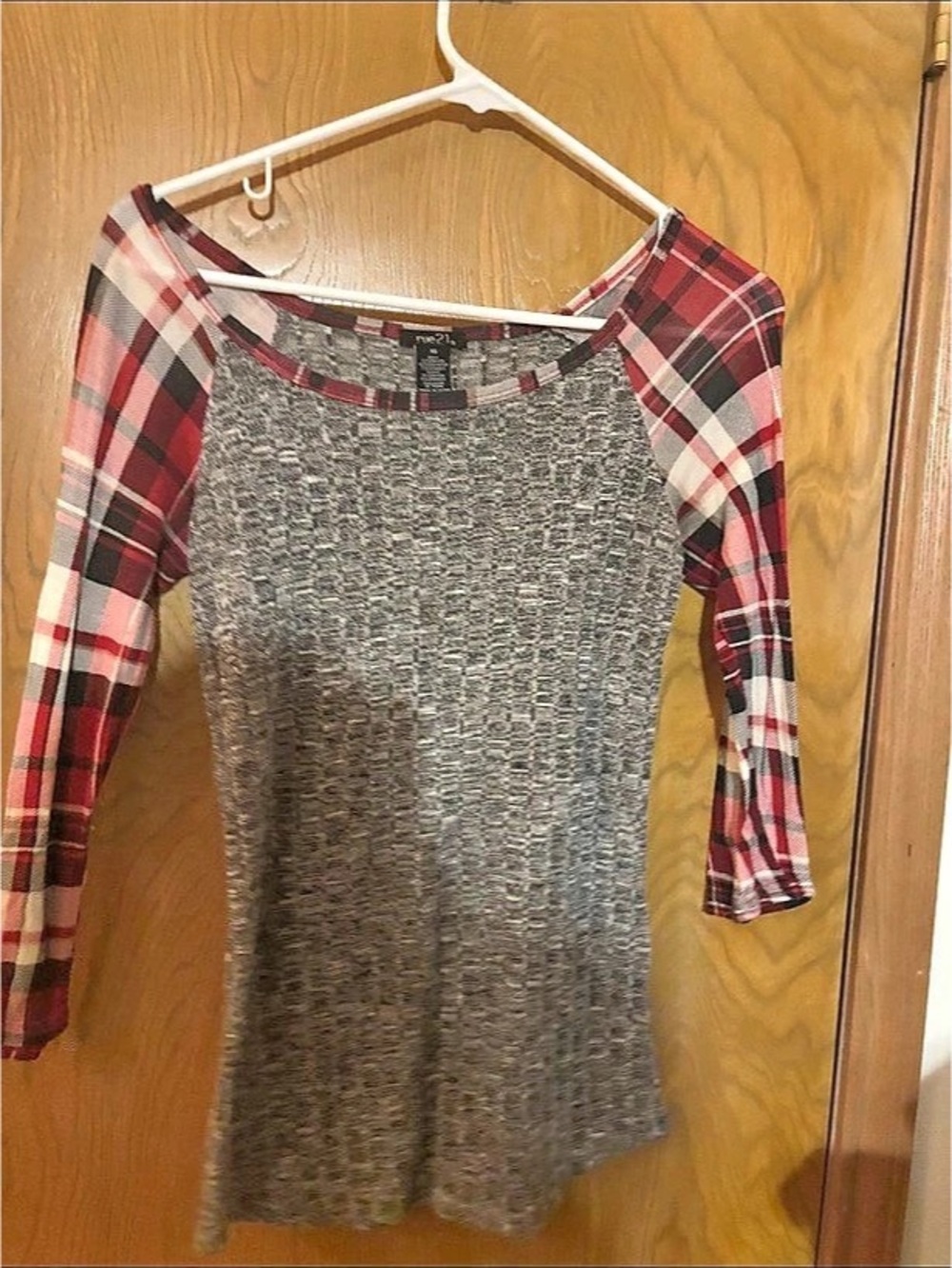rue21 Women's Plaid Mini Dress in Gray & Red